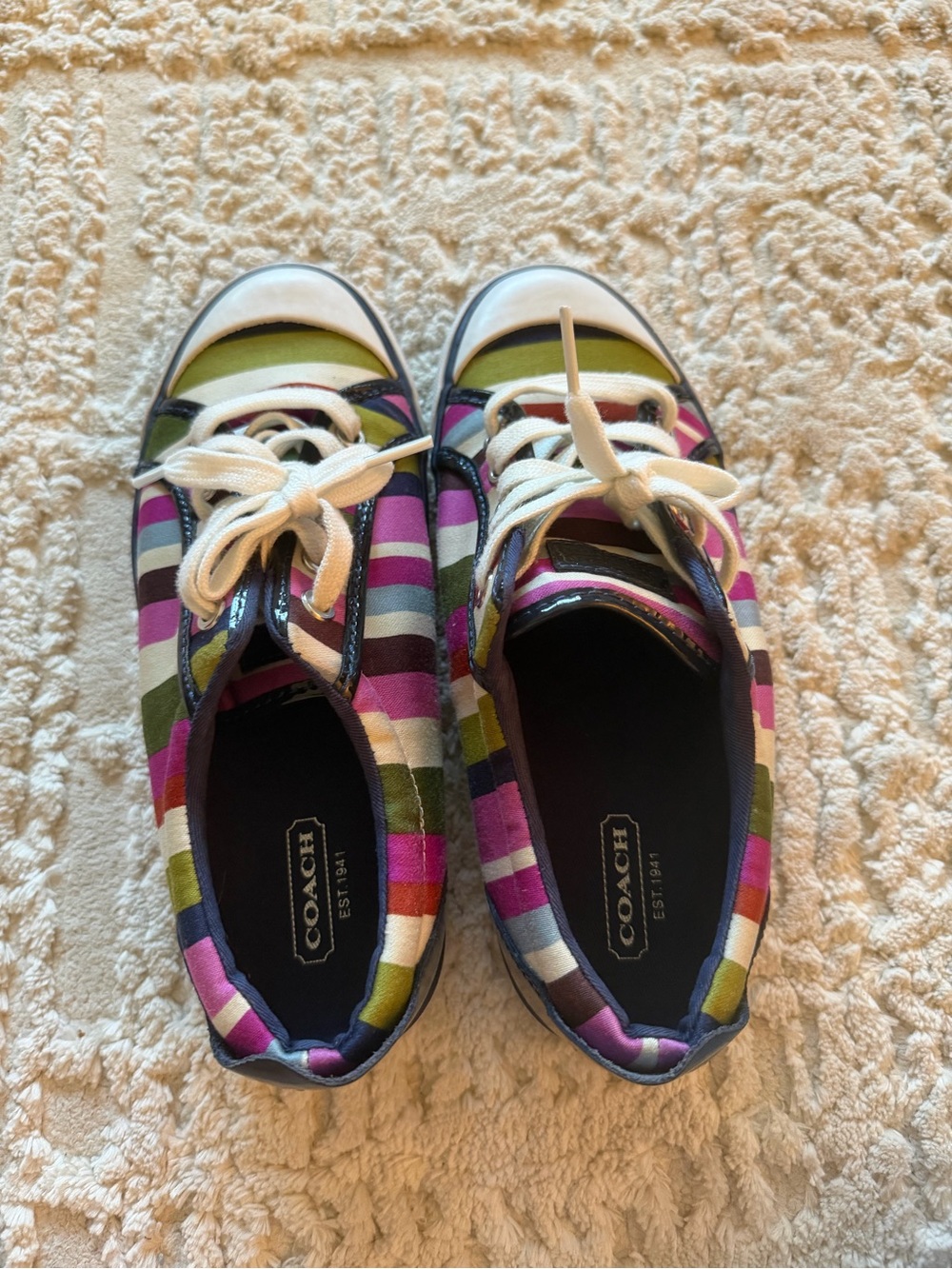 Coach Multicolor Stripe Low-Top Sneakers - Picture 6 of 6
